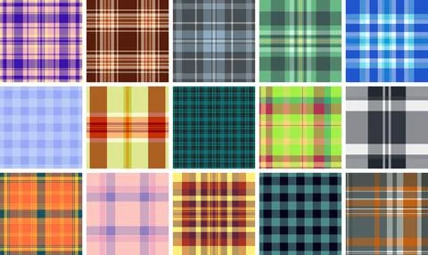 Plaid bundle created for decorative textiles. The pack includes coordinated.. Illustrazione stock