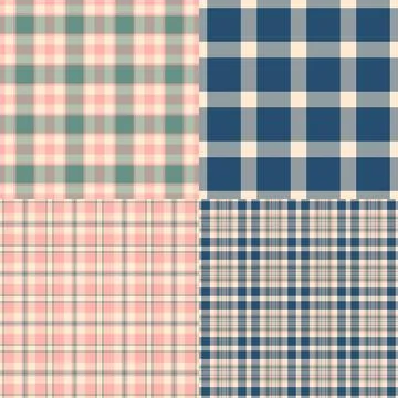 Plaid bundle created for relaxed wardrobe essentials. Vector patterns suit wo Stock Illustration