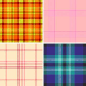 Plaid bundle for creative journals. Coordinated tartan patterns add style to  Stockillustratie