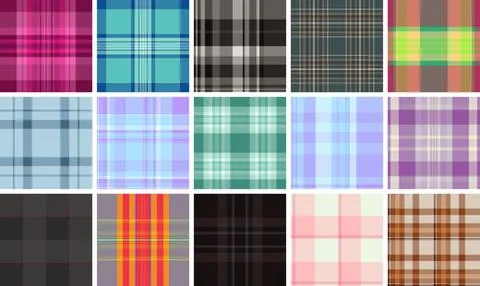 Plaid bundle for daily planners. Classic tartan textures bring style, organiz Stock-Illustration