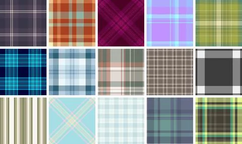Plaid bundle designed for classic USA celebrations and casual apparel. Vector イラスト素材