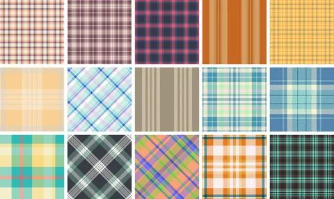 Plaid bundle designed for crafts and DIY stationery. The pack includes coordi Stock Illustration