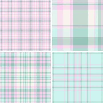 Plaid bundle designed for feminine apparel. The pack includes coordinated tar Stock Illustration
