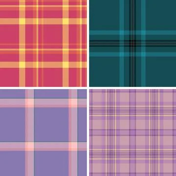 Plaid bundle designed for holiday gift wrap. Coordinated tartan repeats bring Stock Illustration