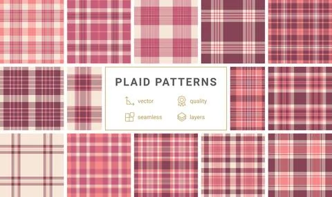 Plaid bundle designed for Independence Day fashion and home textiles. Vector  Stock Illustration