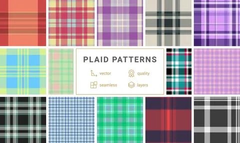 Plaid bundle designed for romantic and celebratory stationery. The pack inc.. Stock Illustration