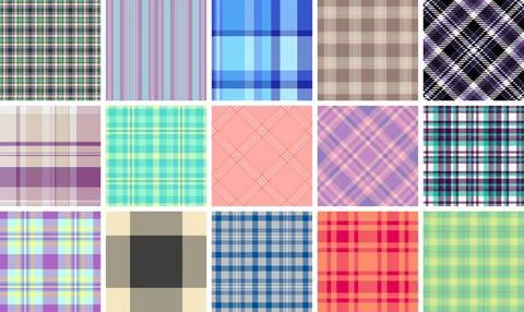 Plaid bundle designed for scarves. Coordinated tartan layouts ensure timele.. Stock Illustration