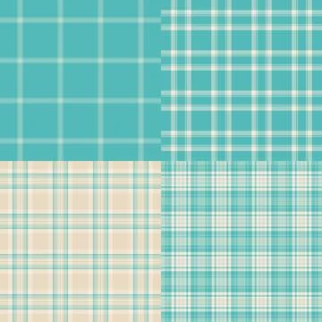 Plaid bundle designed for seasonal and year-round projects. Coordinated patte Stock Illustration