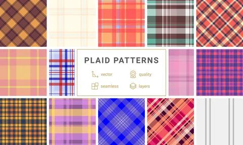 Plaid bundle designed for shoes and sneakers. Stylish tartan patterns add cha Stock Illustration