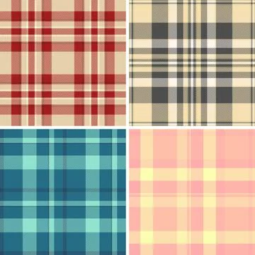 Plaid bundle designed for stationery, textiles, and digital media. Seamless t Stock Illustration