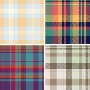 Plaid bundle designed for textile production and design studios. Vector patte Stock Illustration