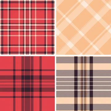 Plaid bundle for digital art backgrounds. Seamless tartan patterns create dep Ilustração Stock
