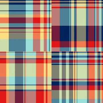 Plaid bundle for digital art backgrounds. Seamless tartan patterns create dep Stock Illustration