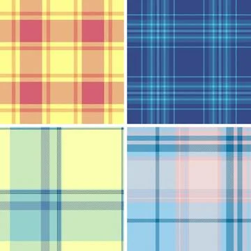 Plaid bundle for digital scrapbooking. Coordinated tartan designs enhance lay Stock Illustration