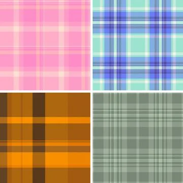 Plaid bundle for digital scrapbooking. Coordinated tartan designs enhance lay Stock Illustration