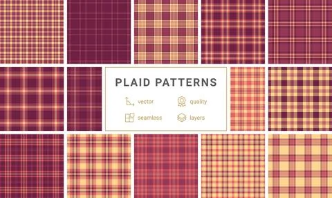 Plaid bundle for DIY, printable, and commercial projects. Vector files scale  Illustrazione stock