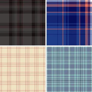 Plaid bundle featuring classic American heritage patterns. Ideal for patrioti Stock Illustration