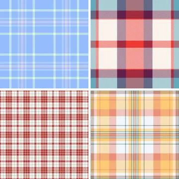 Plaid bundle featuring classic clan tartan designs. Seamless vectors perfect  Stock Illustration
