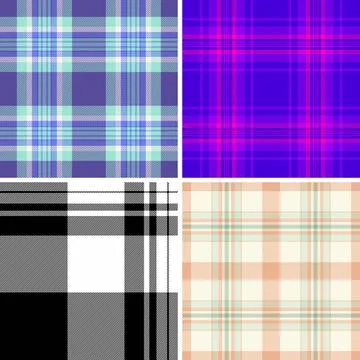 Plaid bundle featuring designs for atelier and custom clothing. Vector patter Illustrazione stock