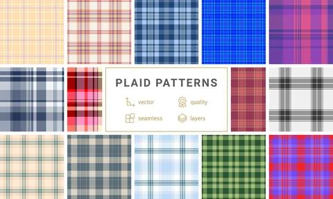 Plaid bundle featuring designs for warmth, comfort, and family life. Vector p Stock Illustration