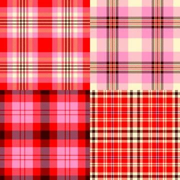 Plaid bundle featuring England and outdoor style tartans. Vector designs perf Stock Illustration