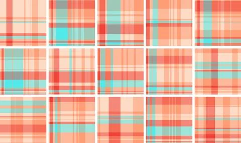 Plaid bundle featuring exclusive designs for ateliers and custom fashion. V.. Stock Illustration