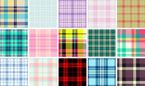 Plaid bundle featuring family-oriented cozy designs. Vector patterns ideal .. 스톡 일러스트