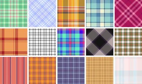 Plaid bundle featuring industrial-ready vector patterns. Ideal for fabric man Stock Illustration
