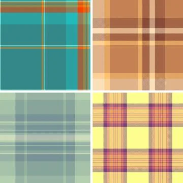Plaid bundle featuring trendy vector patterns for backgrounds and wallpaper.. Stock Illustration