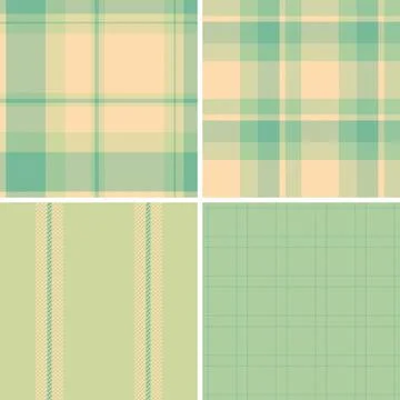 Plaid bundle featuring unique patterns for atelier and tailoring projects. Ve Stock Illustration