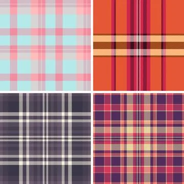 Plaid bundle for gift card holders. Coordinated patterns bring elegance and h Stock Illustration