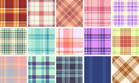 Plaid bundle ideal for American traditions and national pride projects. Vecto Stock Illustration