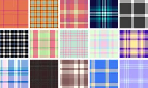 Plaid bundle for Independence Day celebrations and casual fashion. Vector pat Stock Illustration