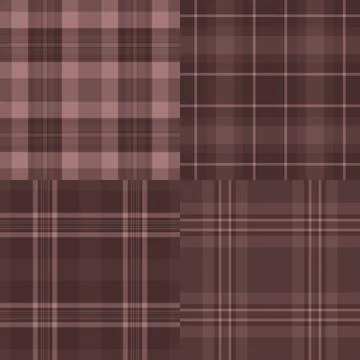 Plaid bundle for online brochures and e-books. Coordinated tartan patterns .. 스톡 일러스트