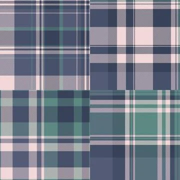 Plaid bundle optimized for print catalogs of fashion collections. Coordinated Stock Illustration