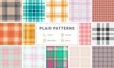 Plaid bundle optimized for print catalogs of fashion collections. Coordinat.. Stock-Illustration