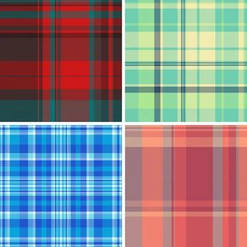 Plaid bundle perfect for buffalo check shirts, jackets, and American casual w Stock Illustration