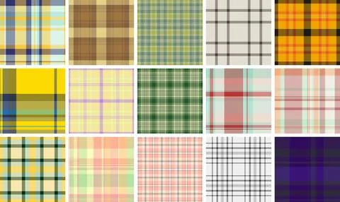 Plaid bundle perfect for creating a cozy home atmosphere. Vector patterns sui イラスト素材