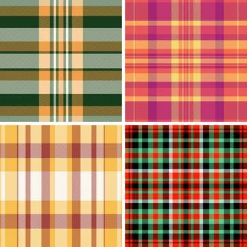 Plaid bundle perfect for creating cozy and inviting family spaces. Vector pat Stock Illustration