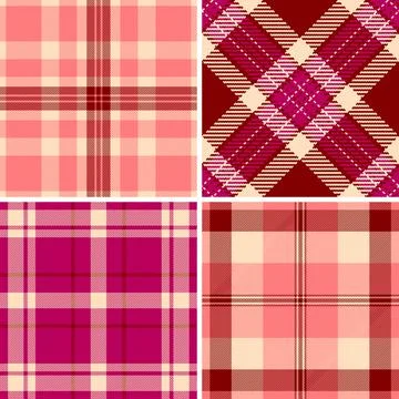 Plaid bundle perfect for festive pillows and throws. Classic tartan textures  Stock Illustration