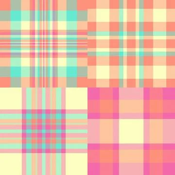 Plaid bundle perfect for landing page backgrounds. Vector tartan patterns add Stock Illustration