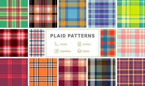 Plaid bundle perfect for lumberjack-style apparel and British casual fashion. イラスト素材