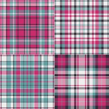 Plaid bundle perfect for small-scale fashion production and custom sewing. Ve Stock Illustration