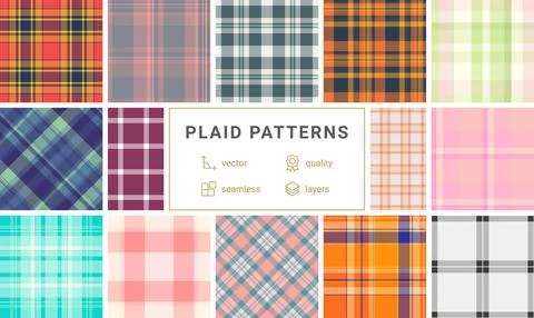 Plaid bundle perfect for small-scale fashion production and atelier work. V.. Stock Illustration