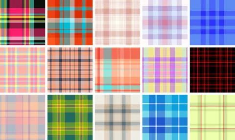 Plaid bundle perfect for small-scale fashion production and atelier work. V.. Stockillustratie