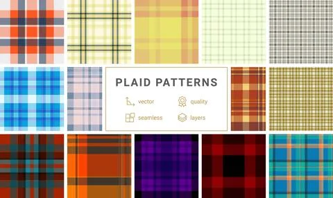 Plaid bundle perfect for trendy backgrounds, wallpapers, and digital media .. 스톡 일러스트