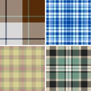 Plaid bundle perfect for USA-themed apparel and patriotic decor. Vector patte Stock Illustration