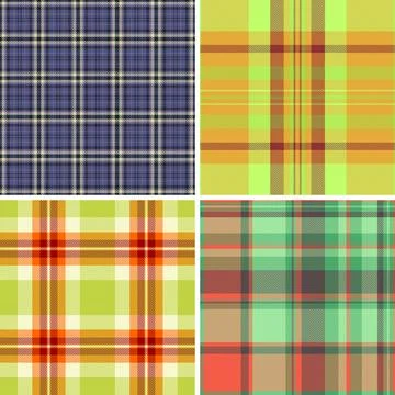 Plaid bundle for social media highlights. Coordinated tartan repeats add styl Stock Illustration