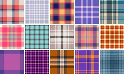 Plaid bundle for social media highlights. Coordinated tartan repeats add st.. Stock Illustration