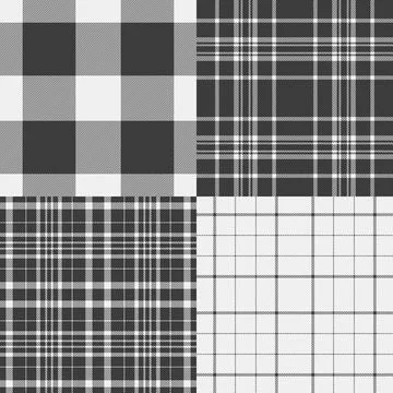 Plaid bundle for stylish wallpapers and trendy backgrounds. Vector patterns e Stock Illustration